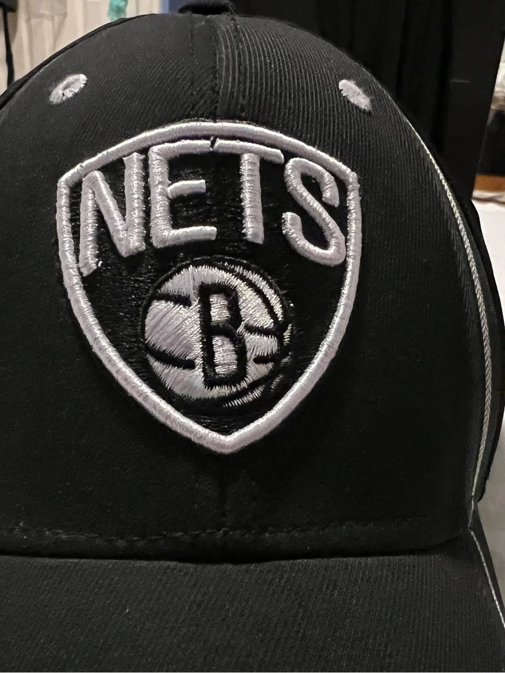 adidas Mens Fitmax 70 Black White Brooklyn Nets Embroidered Logo Cap Hat L/XL